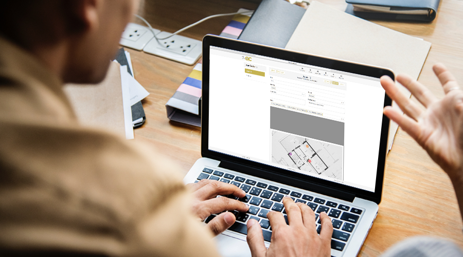 Person uses a managed software as a service (MSaaS) application on the desktop computer to document isometric drawing for a project. 